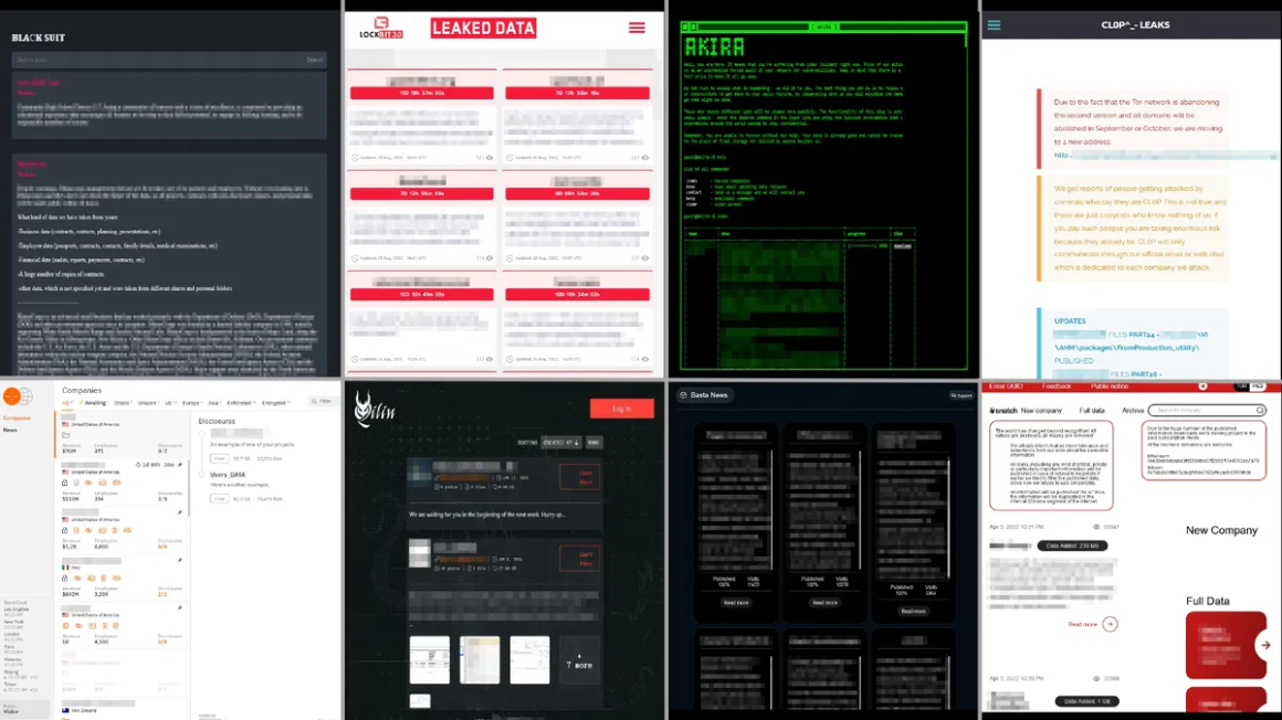 ランサムウェアの攻撃者が用意しているリークサイト スライド
