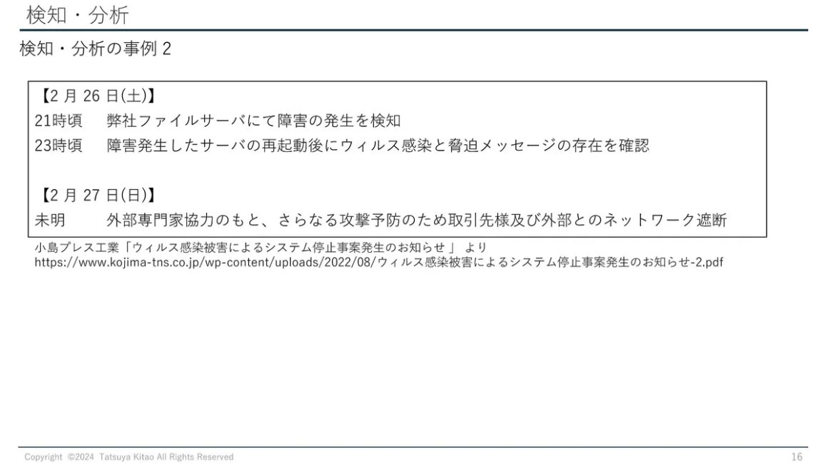 検知・分析 検知・分析の事例2 スライド