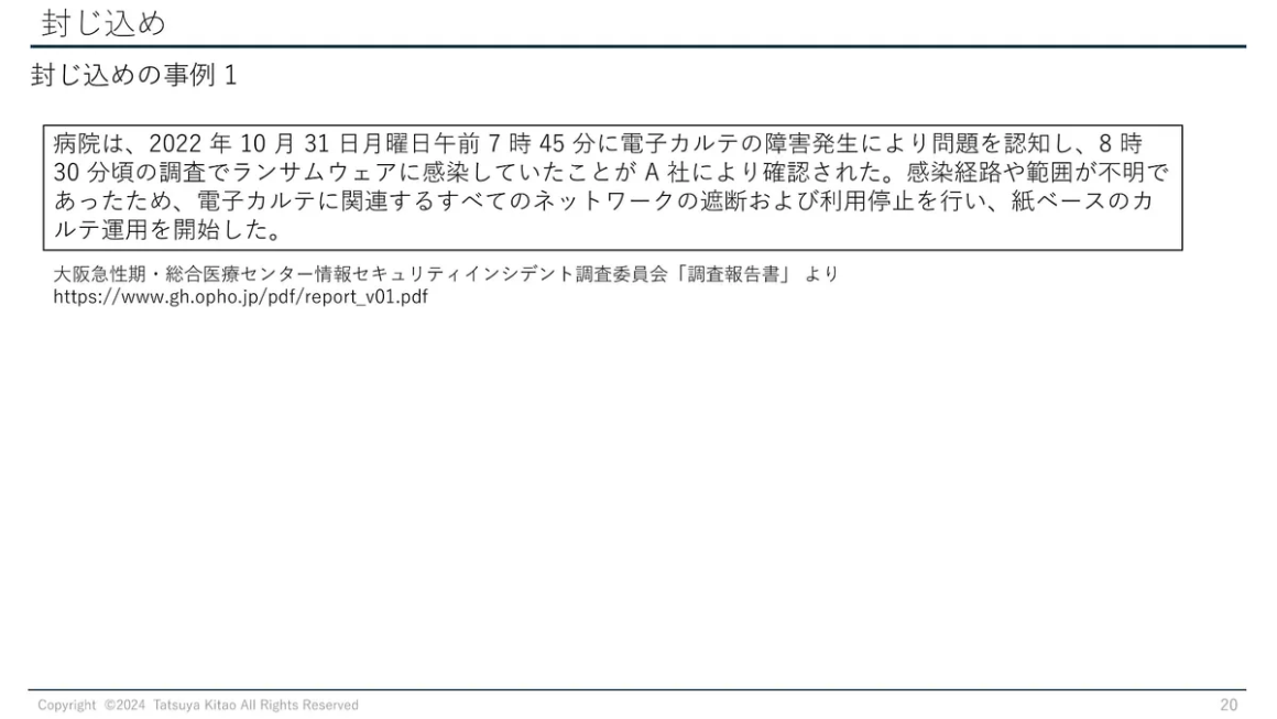 封じ込め 封じ込めの事例1 スライド