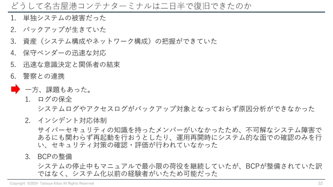 どうして名古屋港コンテナターミナルは二日半で復旧できたのか スライド