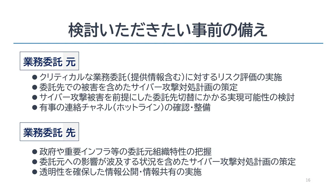 検討すべき事前の備え スライド