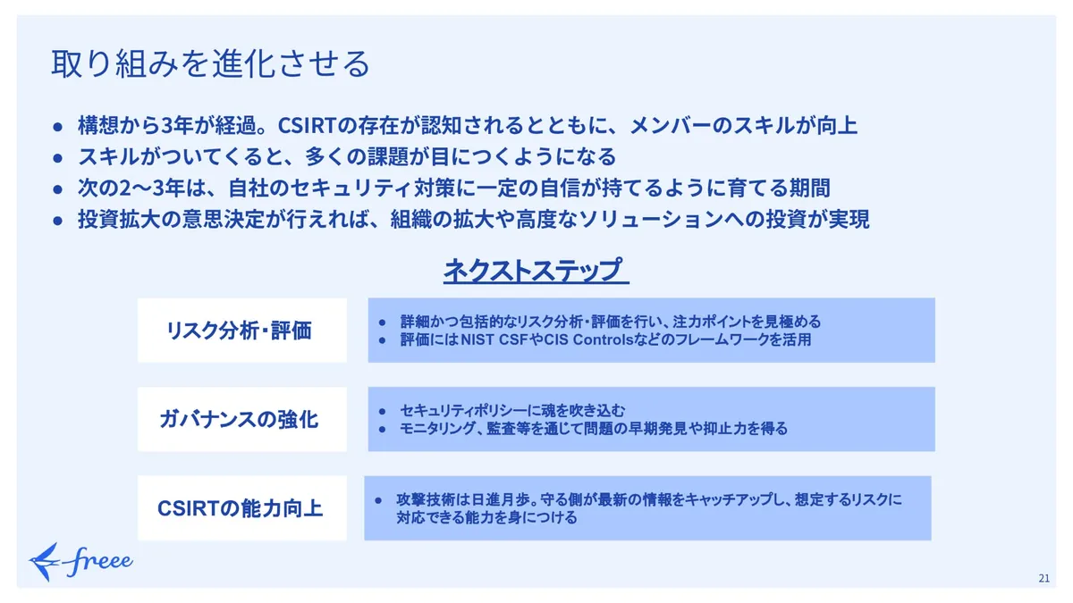 取り組みを進化させる スライド