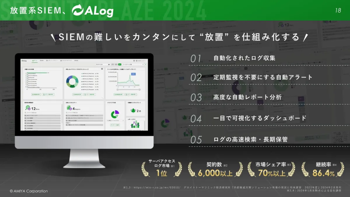 放置系SIEM、ALog スライド