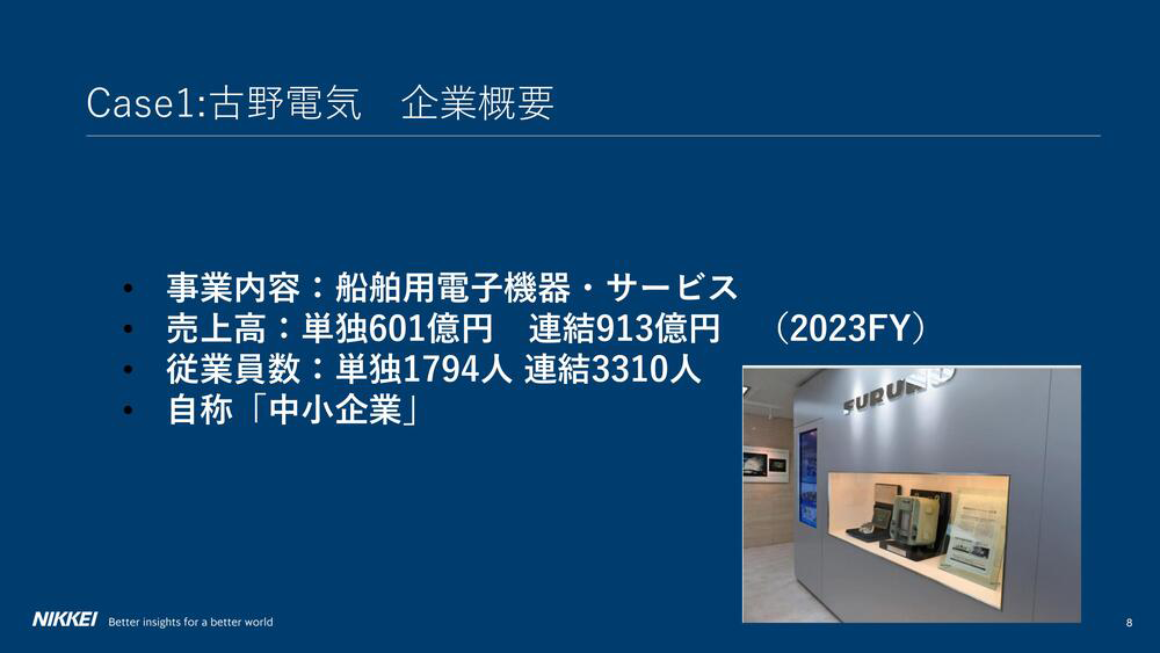 Case1：古野電気　企業概要 スライド 