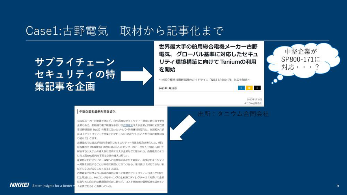 Case1：古野電気　取材から記事化まで スライド 