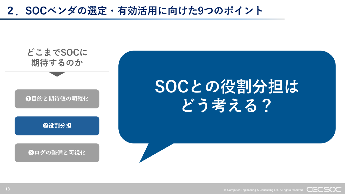 2. SOCベンダの選定・有効活用に向けた9つのポイント スライド 
