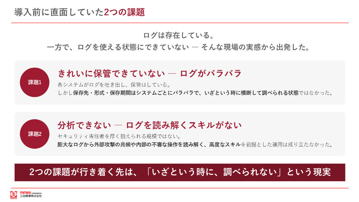 ログ分散の課題 スライド