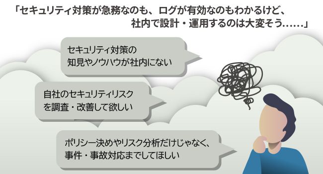 「セキュリティ対策が急務なのも、ログが有効なのもわかるけど、社内で設計・運用するのは大変そう......」