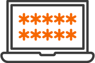 暗号化されたPCのイラスト