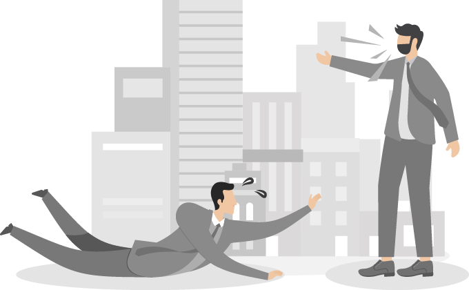 利害の衝突を表しているイラスト